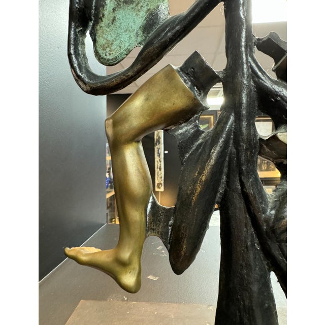 Black Sculpture in Polychrome Bronze by Cristian Todié For Sale - Image 8 of 9