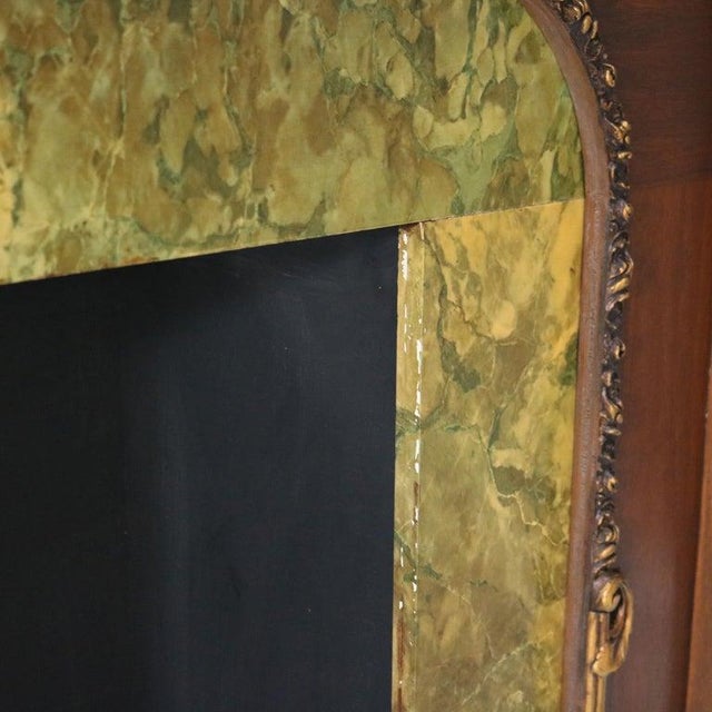 Antique French Louis XV Style Foliage Carved Walnut & Gilt Fireplace Mantle For Sale - Image 10 of 14