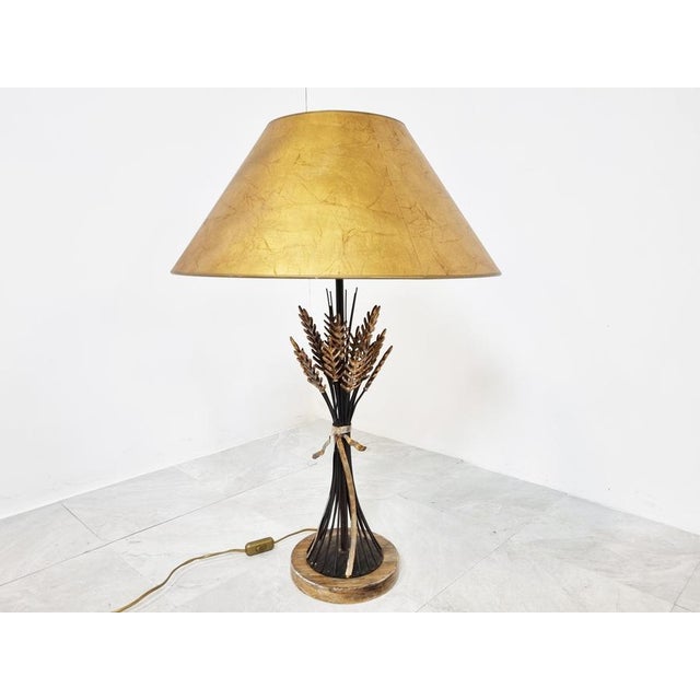 Vintage Sheaf of Wheat Table Lamp, 1960s For Sale - Image 11 of 12