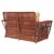 1990s Art Deco Presidents Nantucket Stick Walnut Finished Reed Rattan Settee Sofa For Sale - Image 4 of 6