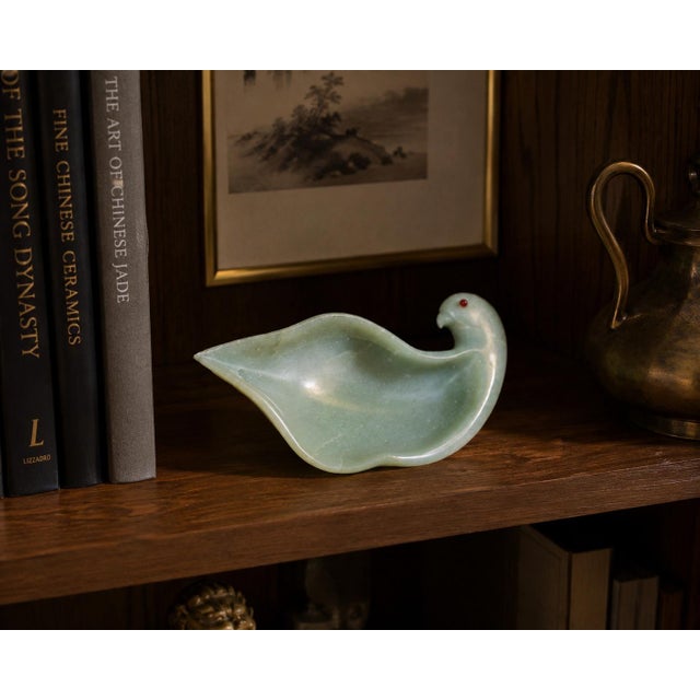 Modern Aventurine Quartz Dove Bowl Hand Crafted Gemstone Bowl For Sale - Image 3 of 16