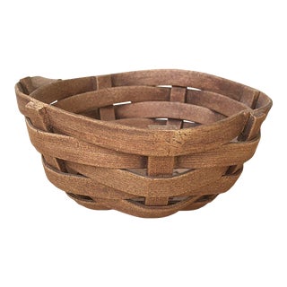 1970s Ceramic Realistic Woven Trinket Basket Catch-All For Sale