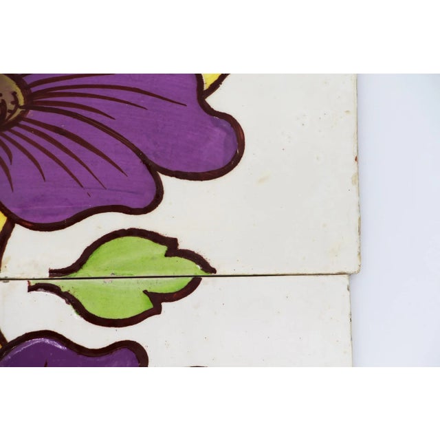 1900s Portuguese Stunning Art Nouveau Tiles, Set of Four For Sale - Image 4 of 13
