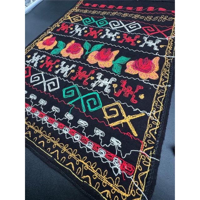 1980s Traditional Bulgarian Folklore Embroidered Apron For Sale - Image 10 of 11