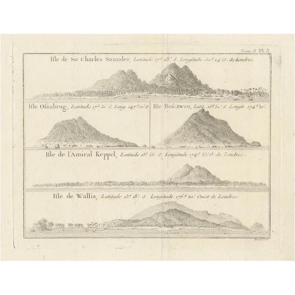 John Hawkesworth, Views of Sir Charles Saunders Island and Other Islands, 1774 For Sale