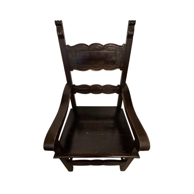1950s Vintage Italian Throne Chair For Sale - Image 9 of 14