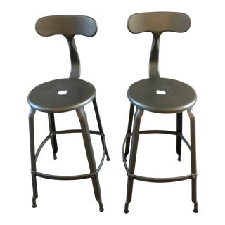 Modern Restoration Hardware French T Back Stools- A Pair For Sale