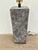 2010s Currey & Co Gray Leather Suede Basket Weave Lamp For Sale - Image 5 of 5