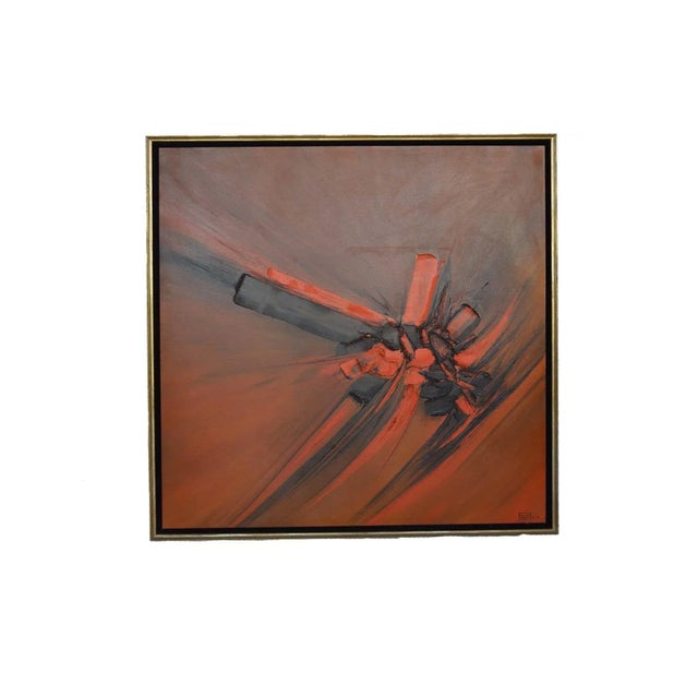 Signed Large Abstract Oil on Canvas With Relief by Preston. Usa, 21st Century For Sale - Image 10 of 10