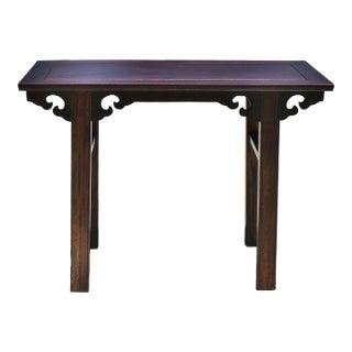 Chinese Antique Wine Console Table Solid Wood Single Board Elegant Ming For Sale