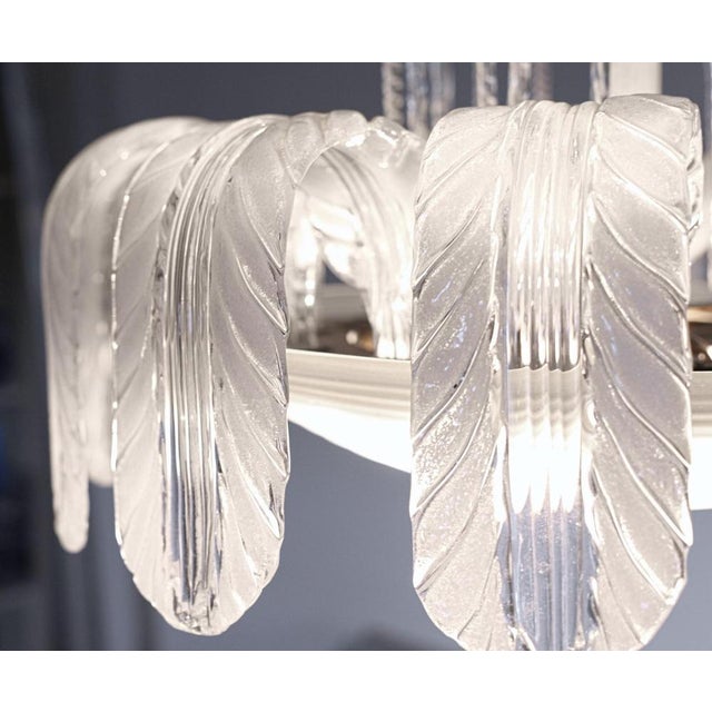 White Pulegoso Glass Fountain Chandelier from Barovier, 1930s For Sale - Image 17 of 18