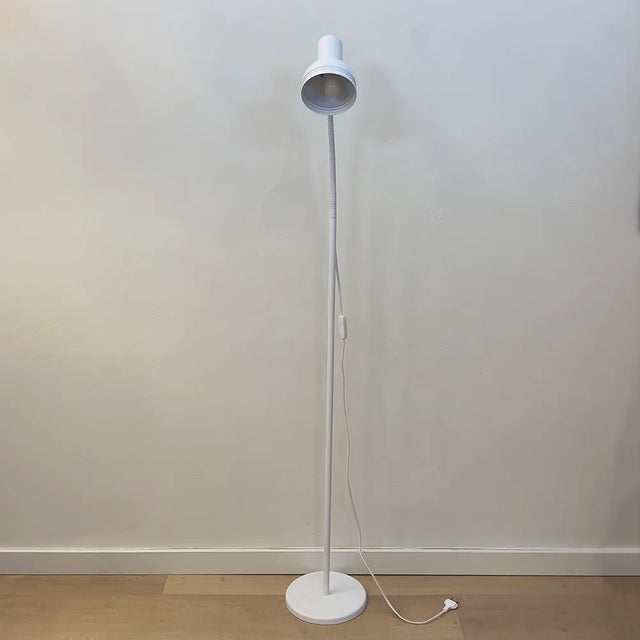 Vintage White Metallic Floor Lamp, 1970s For Sale - Image 3 of 6