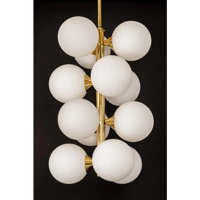 Metal Large Stunning Kaiser Sputnik Glass Globes Chandelier, Germany, 1970s For Sale - Image 7 of 10