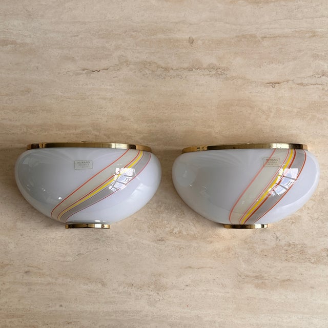 Murano Glass Swirl Striped Sconce, 1970 For Sale - Image 6 of 18