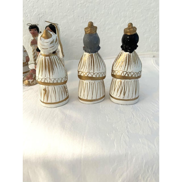 White Vintage Mexican Chalkware Nativity Set, 10 PCS For Sale - Image 8 of 12