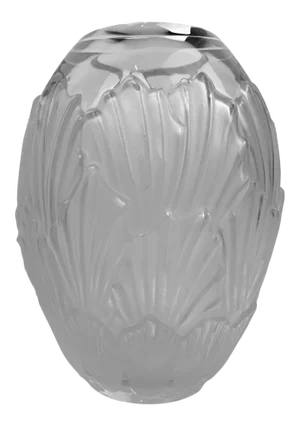 Lalique Frosted Glass Sandrift Vase, Scribe Signed on the Bottom, France