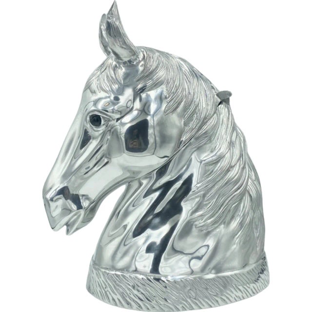 Vintage Equestrian Horse Head Champagne Ice Bucket Cooler Silverplate For Sale - Image 10 of 10