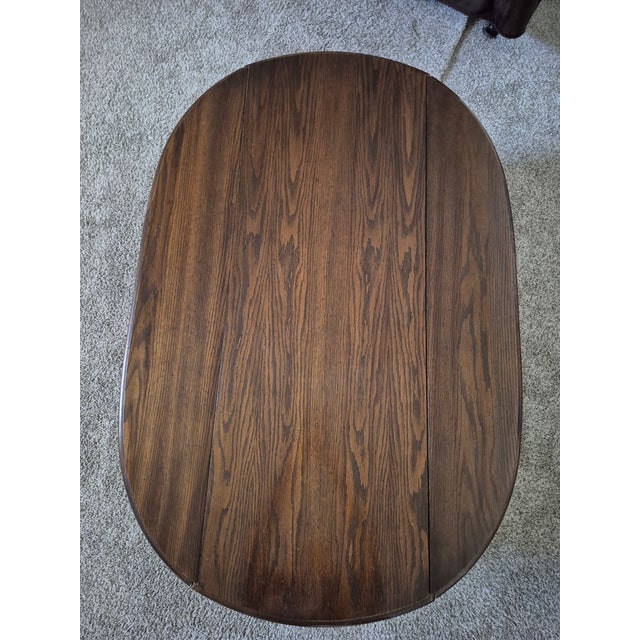 Traditional Late 20th Century Ethan Allen Style Drop Leaf Coffee Table For Sale - Image 3 of 10