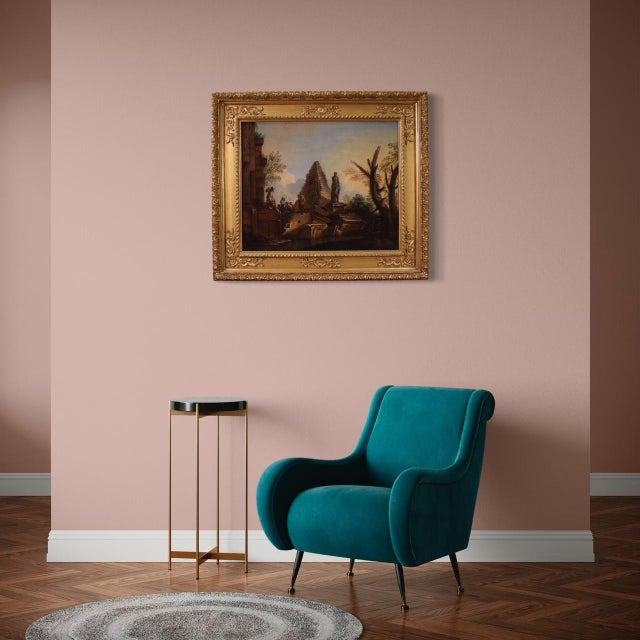 Capriccio with Classical Ruins and Figures, 1730, Oil on Canvas For Sale - Image 7 of 15