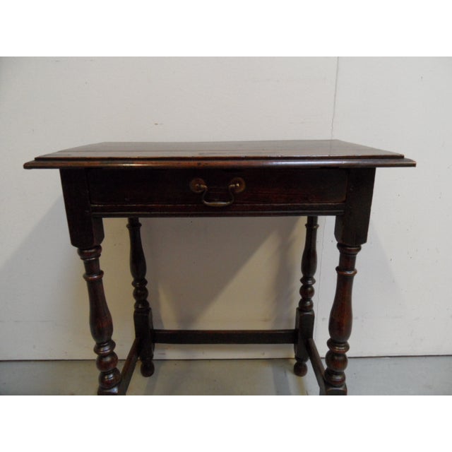 Antique Oak Side Table For Sale - Image 10 of 12