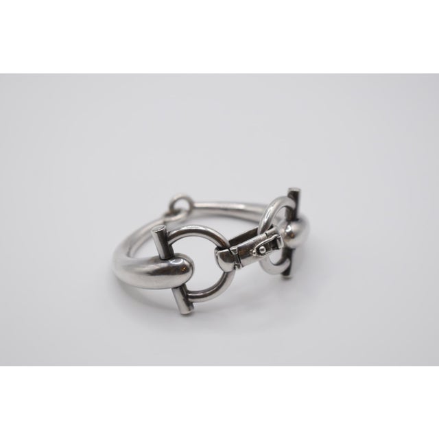 Late 20th Century Silver Gucci Horse Bit Bracelet For Sale - Image 9 of 9