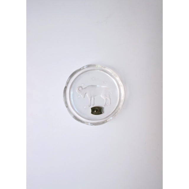Belgian Val Saint Lambert Crystal Zodiac Cocktail Drinks Coasters For Sale - Image 11 of 12