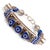 Contemporary Nepal Design Lapis Lazuli & Silver Bohemian Bracelet For Sale - Image 3 of 7