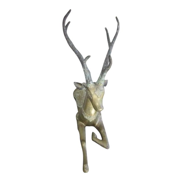 Vintage Sarreid Brass Deer Sculpture Figurine For Sale