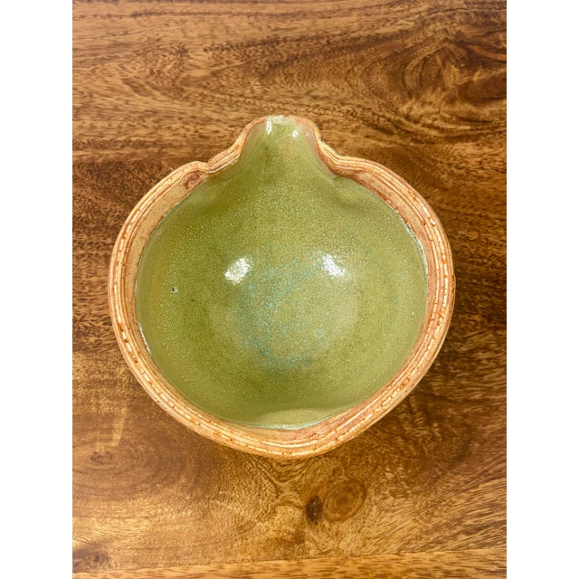 Blue Vintage Studio Pottery Pouring Bowl in Cobalt Blue and Turquoise Glaze For Sale - Image 8 of 10