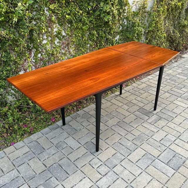 1970s 1970s Restored Danish Modern Rosewood Drop Leaf Expandable Writing Desk For Sale - Image 5 of 9