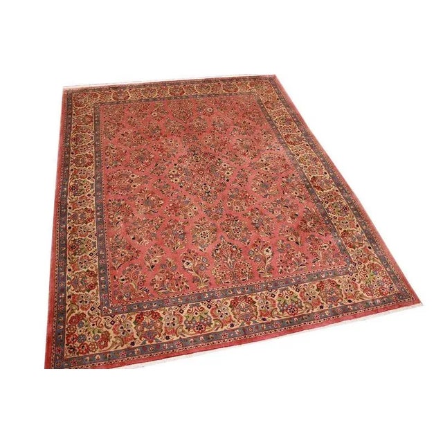 Middle Eastern rug Sarough | Knot density: High | Material: Pure wool | Size: 270×216 cm | Pattern: Colorful leaf and...