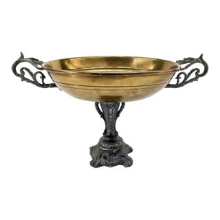 Rococo-Style Mixed Metal Compote Centerpiece For Sale