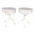 Mid 20th Century White Round Top Side Tables With Stamped Metal Apron - Set of 2 For Sale