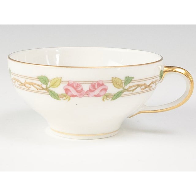 w.m. Guerin Limoges “Rose & Stem” 4-Piece Place Setting, Hand-Gilded French Porcelain Circa 1900–1930 For Sale - Image 10 of 18