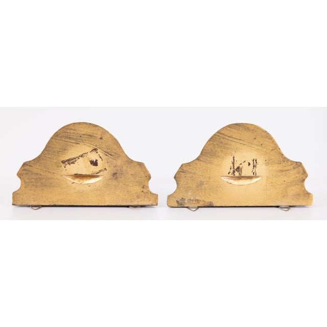 1950s Vintage Italian Rococo Carved Giltwood Wall Brackets Shelves - A Pair For Sale - Image 5 of 8