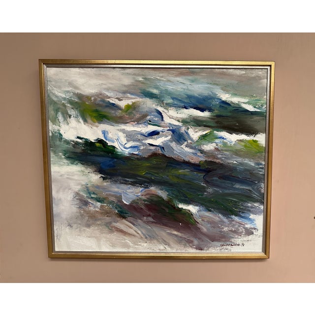 Johny Colebring, Abstract Composition, 1978, Oil Painting on Canvas, Framed For Sale - Image 12 of 12