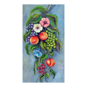 Mid Century Fruits & Flowers Still Life by T. Tinney