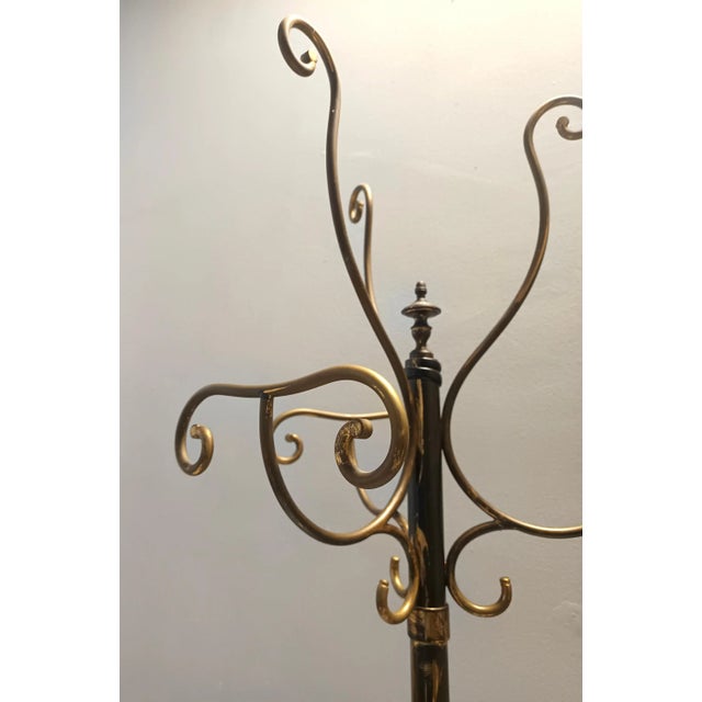 Metal Brass Iron Hat and Coat Rack attributed to Meazza, Italy, 1960s For Sale - Image 7 of 15