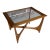 1960s Andre Bus for Lane Silhouette Sculptural Walnut & Glass Coffee Table For Sale