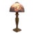 Handel Floral Reverse Painted Chipped Ice Shade & Gilt Metal Base C1910 For Sale
