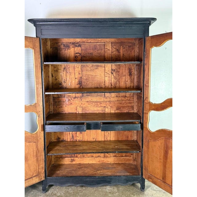 French 19th C. Napoleon III Painted Armoire For Sale - Image 3 of 16