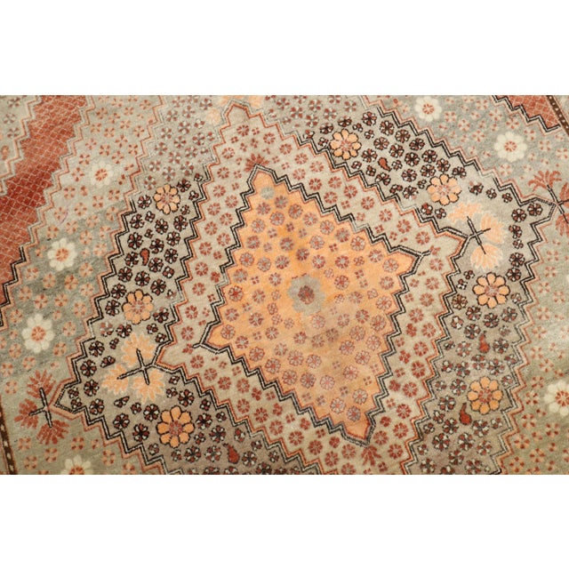 Zabihi Collection Khotan Apricot Color Gallery Rug For Sale - Image 11 of 12