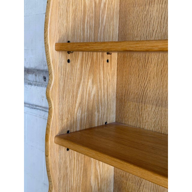 Danish Oak Hutch Display Cabinet With Drop-Front Secretary Desk Mid-Century Modern 1970s For Sale - Image 10 of 12