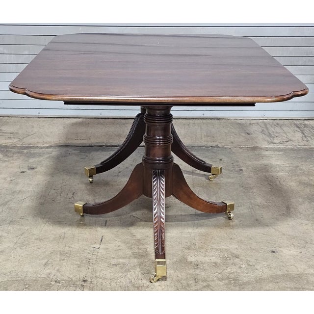 Late 20th Century Late 20th Century Statton Duncan Phyfe Cherry Dining Table Old Towne Maryland Made 3 Leaves For Sale - Image 5 of 11