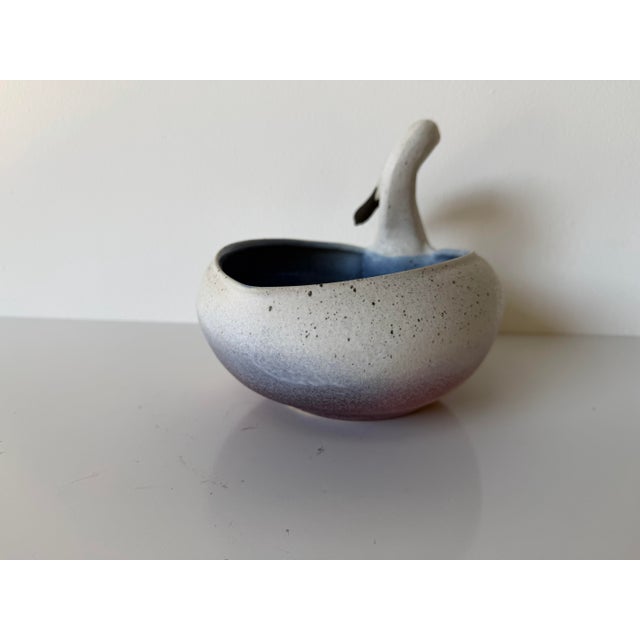White 1980’s Vintage Handmade Ceramic Swan Bowl or Planter, Signed For Sale - Image 8 of 12