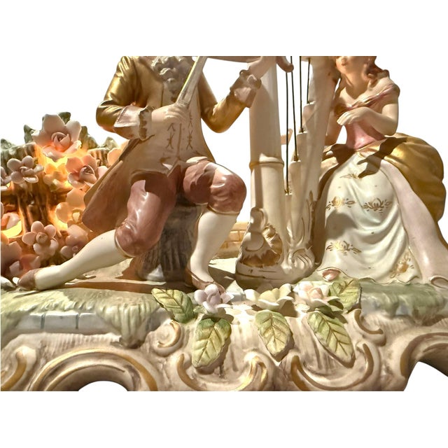 Vintage Lenwile Ardalt Artware Japan Musical Figurine Lamp & Music Box #7857 For Sale - Image 9 of 10