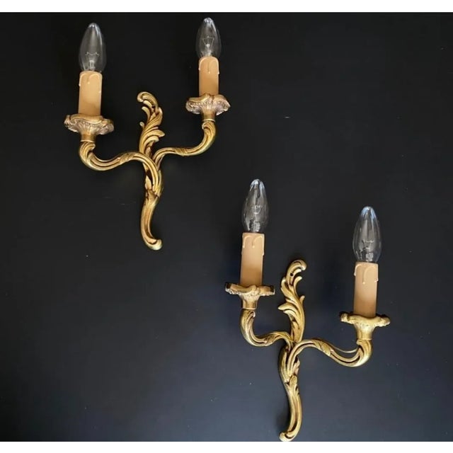 The sconces are made of bronze - luxurious artistic forging. Very elegant work! Dimensions of each sconce: height - 22 cm;...