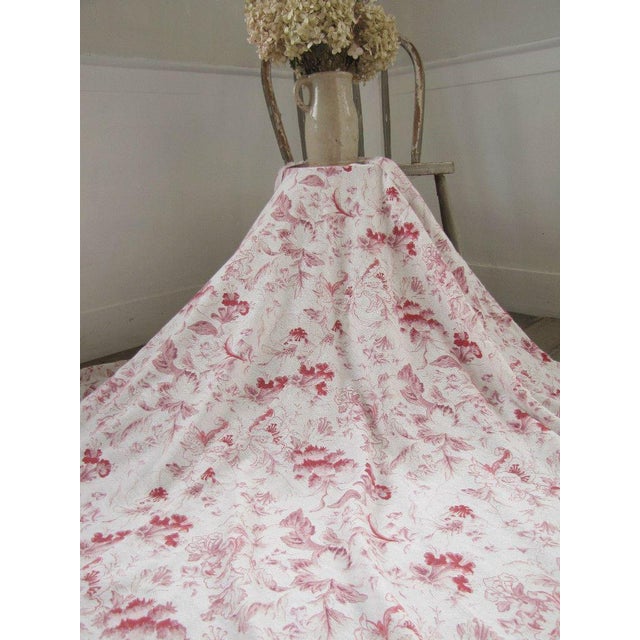Antique 1900s French Floral White Ground Bed Cover Fabric Chairish