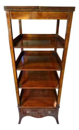 New Henredon Aston Court Crotch Mahogany Music Stand Bookcase