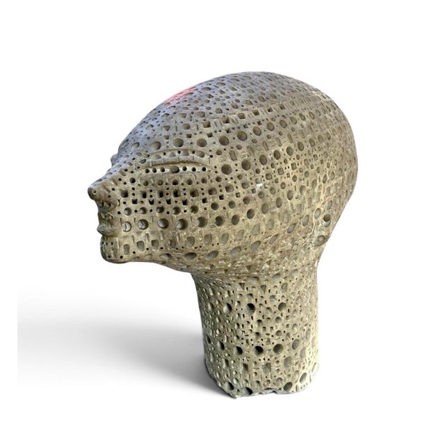 Alexander Ney 1987 Pierced Dysmorphic Terracotta Head, Studio Fire Survivor 1997 For Sale In New York - Image 6 of 12